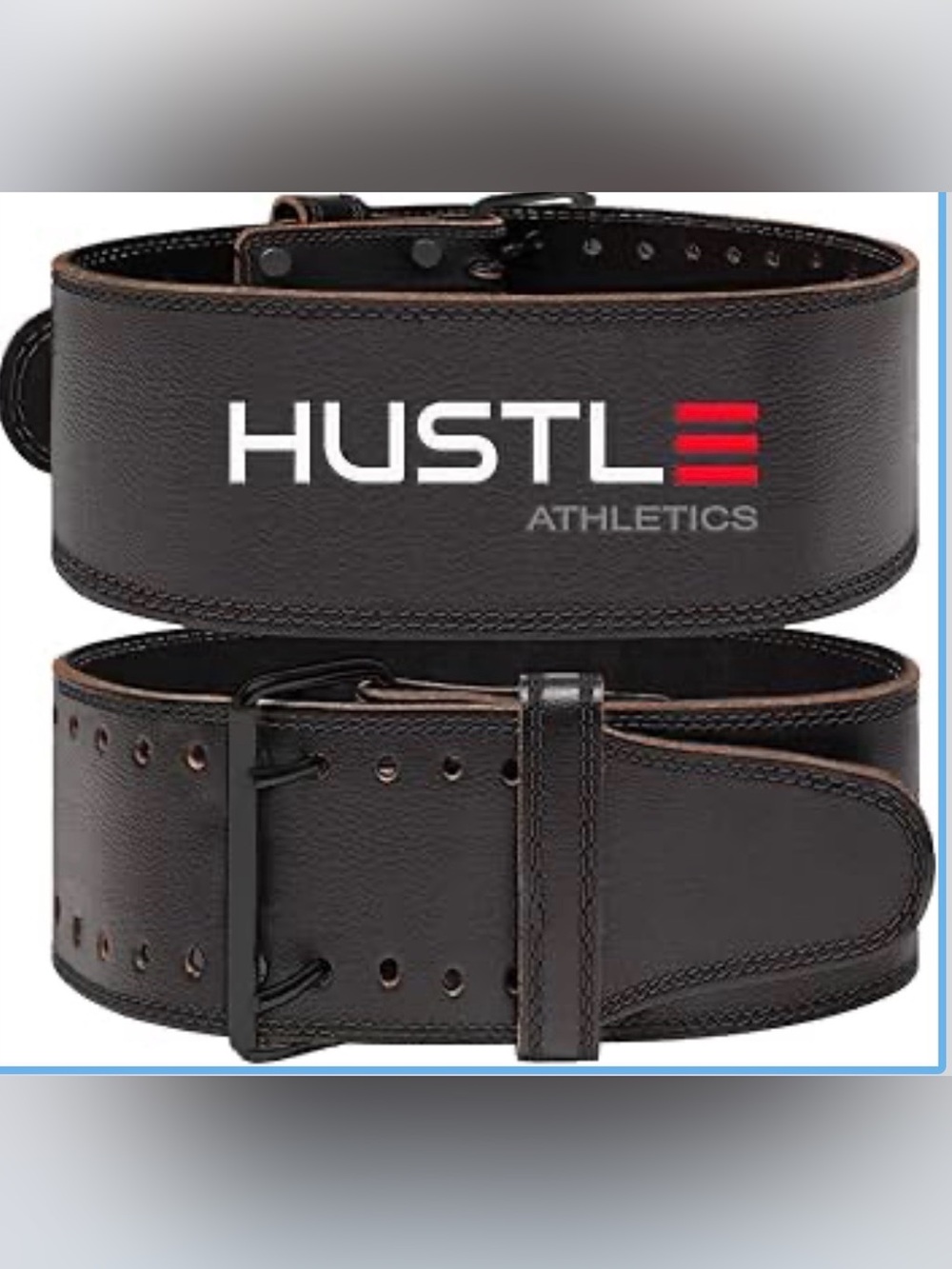 Hustle Athletics Brown Leather Weightlifting Belt (81)